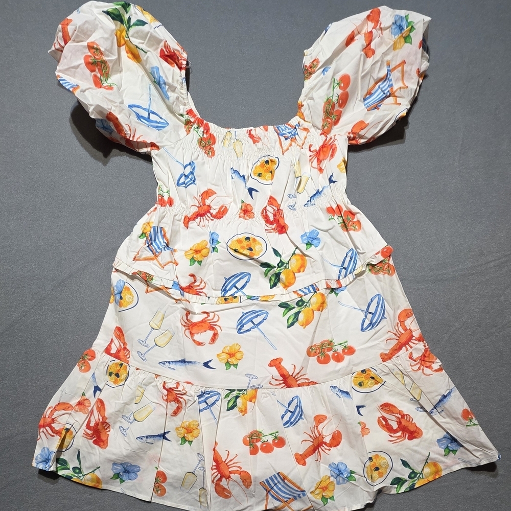 Peach Love Seaside Social Dress NEW - In Poly Bag - Size Large PTP 20 - Picture 4 of 8